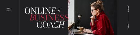 Platilla de diseño Online Business Coach Services Offer LinkedIn Cover