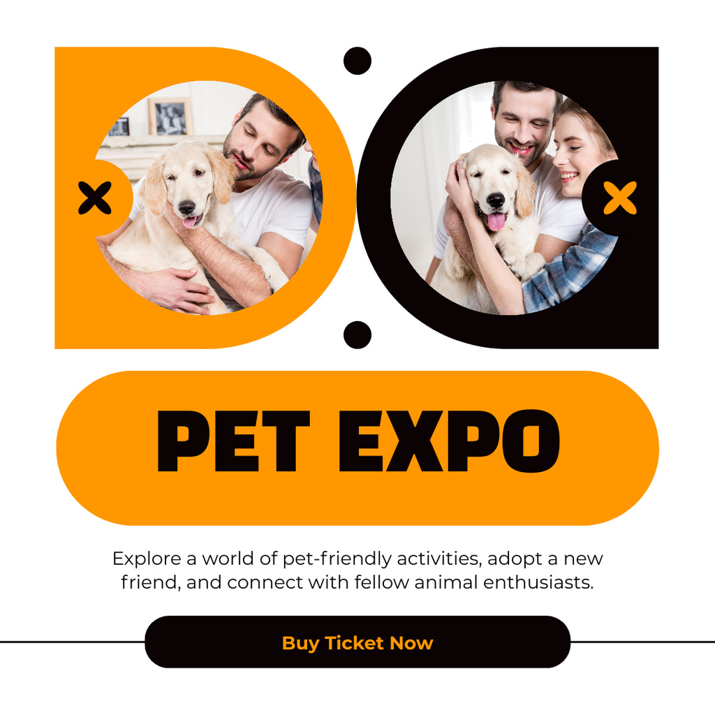 Ontwerpsjabloon van Instagram van Local Pets Expo and Dogs Adoption
