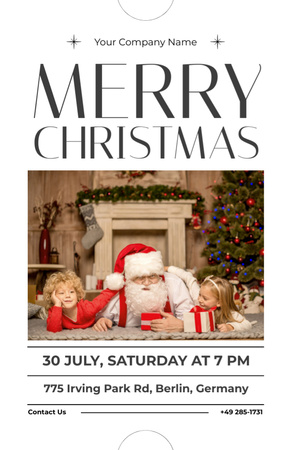 Ontwerpsjabloon van Flyer 5.5x8.5in van Family Christmas Party In July with Santa Claus