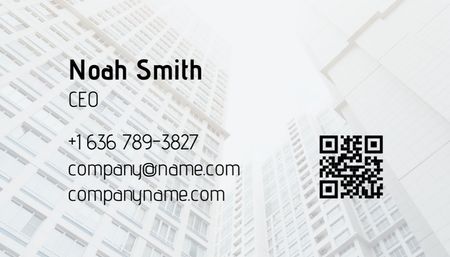 Construction Company Ad with Buildings Business Card US – шаблон для дизайна