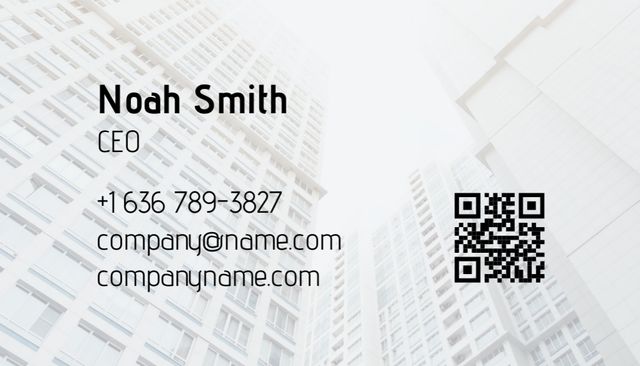 Construction Company Ad with Buildings Business Card US Πρότυπο σχεδίασης