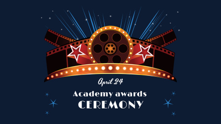 Oscar Ceremony Event Announcement FB event cover tervezősablon