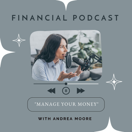 Plantilla de diseño de Podcast about Money Management Podcast Cover 
