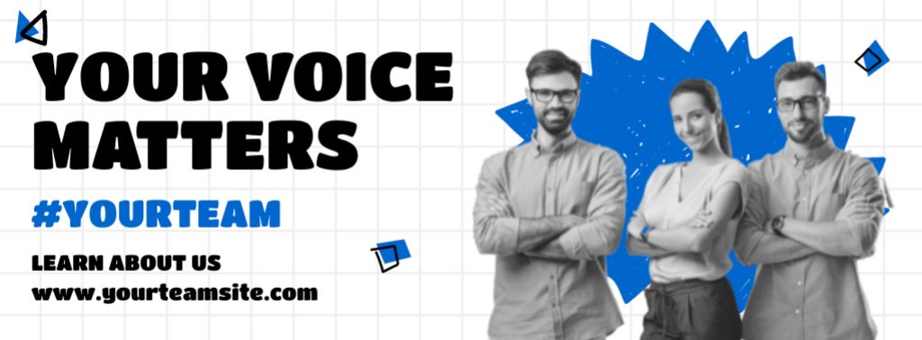 Team of Young People in Elections Facebook cover Design Template
