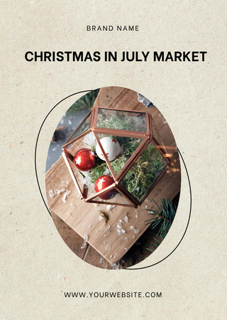Christmas Market in July Flyer A6 Design Template