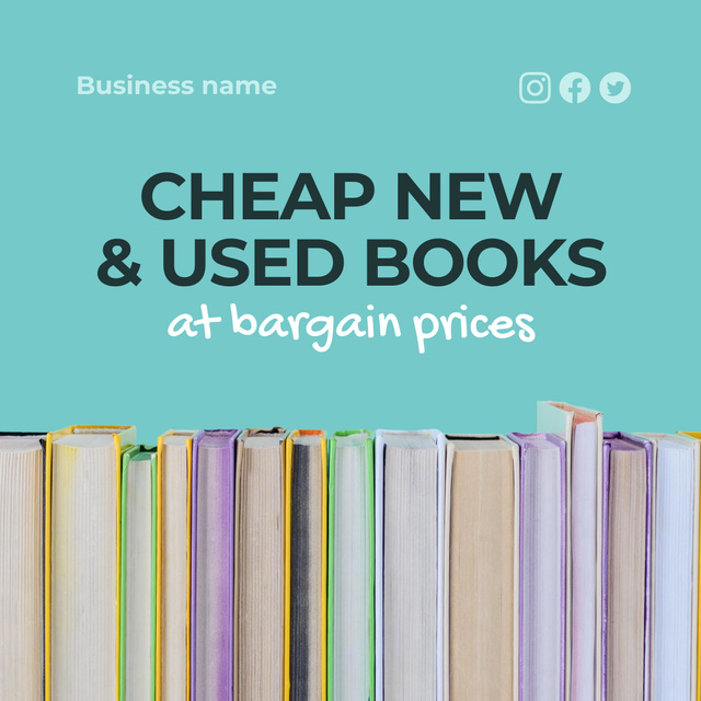 Ontwerpsjabloon van Instagram van Cheap new & used books
