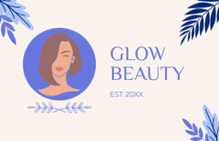 Beauty Salon Ad with Illustration of Woman and Leaves