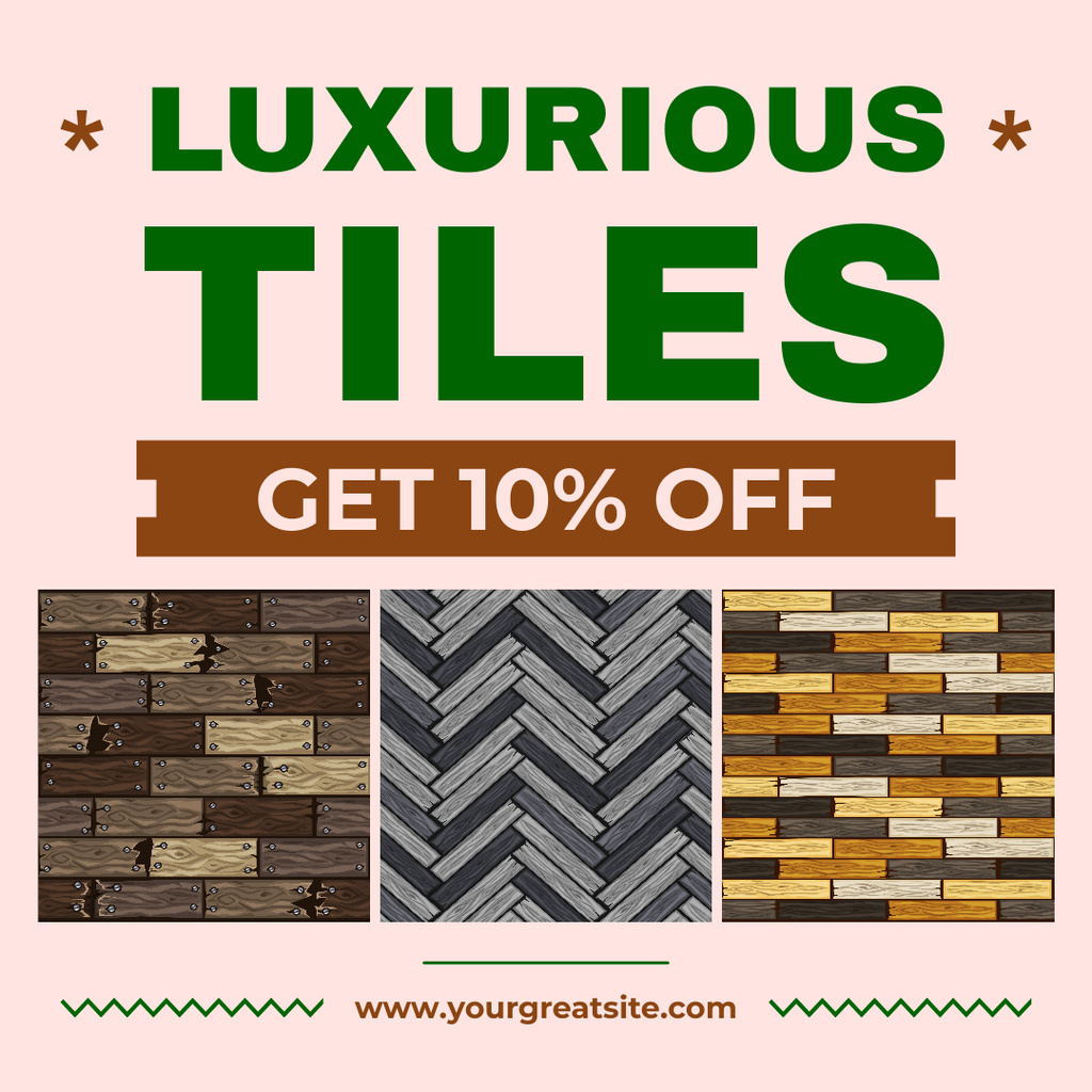 Discount Offer on Luxurious Tile Instagram AD Design Template