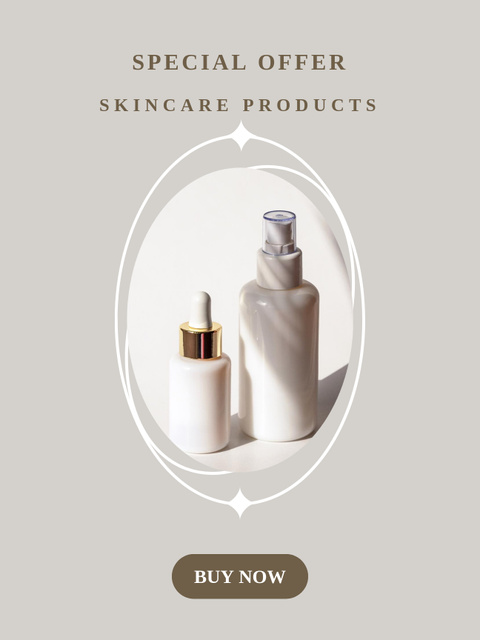 Natural Skincare Products Sale in White Poster US Design Template