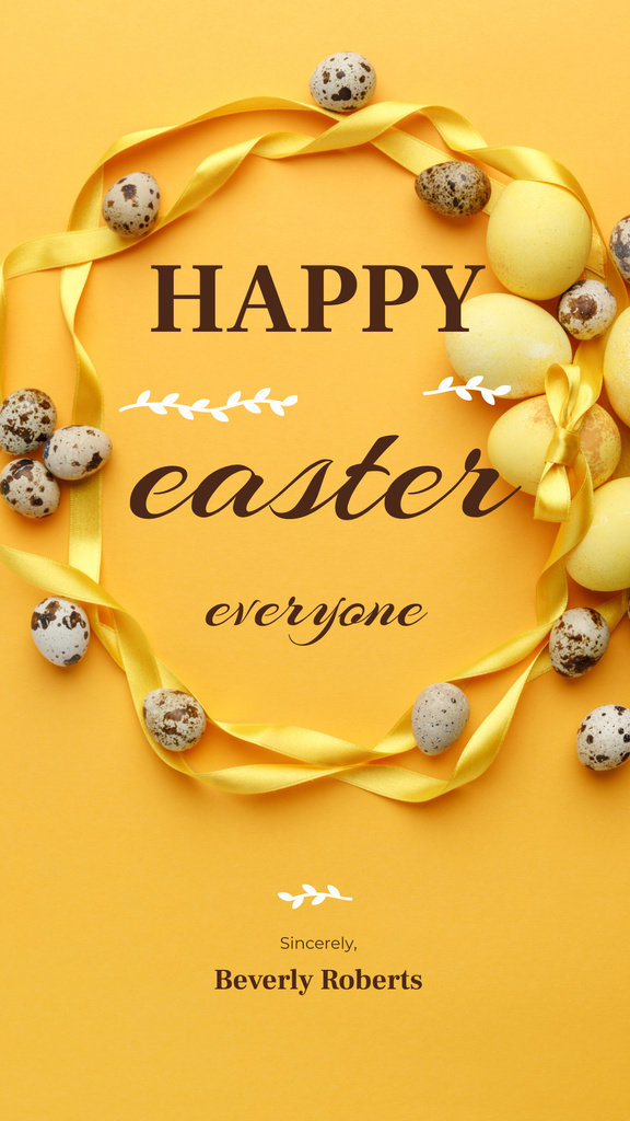 Plantilla de diseño de Colored Easter eggs on yellow Instagram Story 