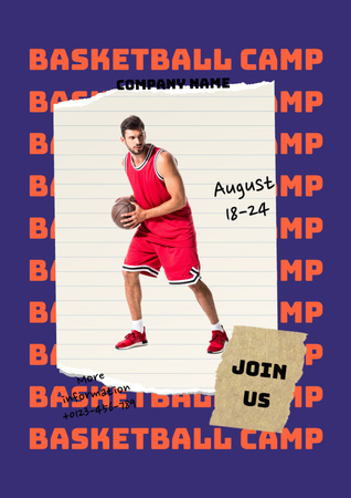 Basketball Camp Announcement Poster A3 Design Template