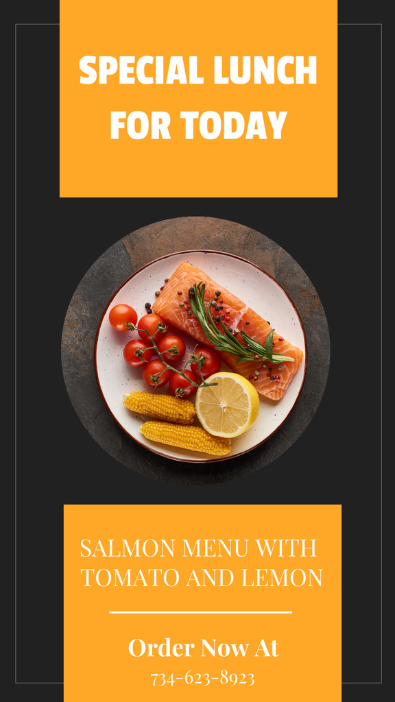 Plantilla de diseño de Special Lunch with Salmon Instagram Story 