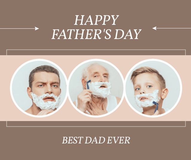 Ontwerpsjabloon van Facebook van Three Generations of Men for Father's Day