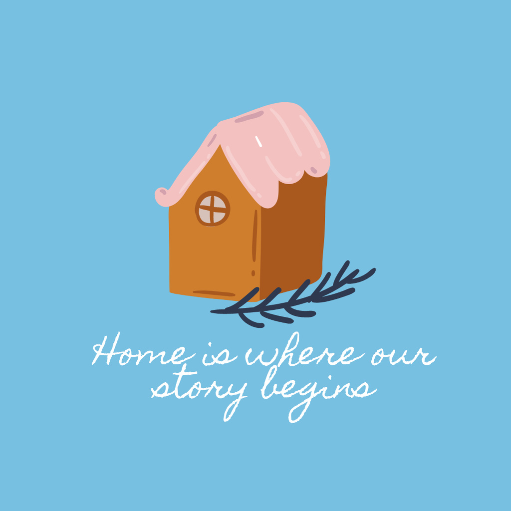 Designvorlage Cute Citation about Home für Instagram