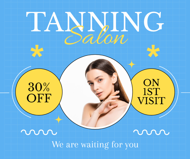 Template di design Offer Discounts on Visit to Tanning Salon Facebook