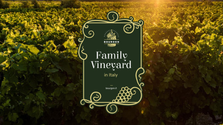 Vineyard Invitation with Scenic Field View Presentation Wide tervezősablon