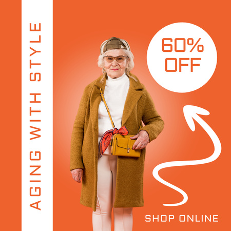Fashionable Clothes For Elderly With Discount Online Instagram Design Template