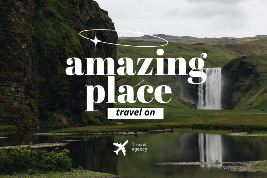 Travel Agency Ad With Scenic Landscapes Postcard 4x6inデザインテンプレート