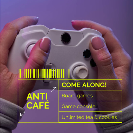 Játékkonzol és Anti Cafe ajánlat Animated Post tervezősablon