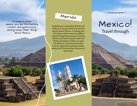 Tour to Mexico Brochure 8.5x11in Z-fold Design Template