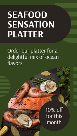 Ad of Seafood Sensation Platter Instagram Story Design Template