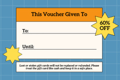 Gift Voucher to School Shop on Blue