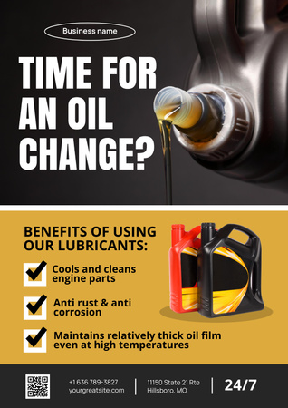 Car Oil Change Service Poster Design Template