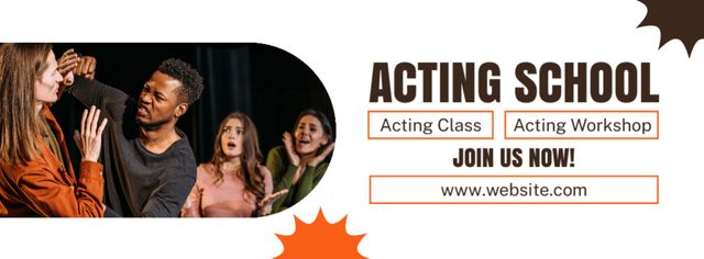 Template di design Acting Practice at School for Actors Facebook cover