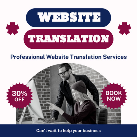 Tailored Website Translation Service With Discount And Booking Instagram Design Template