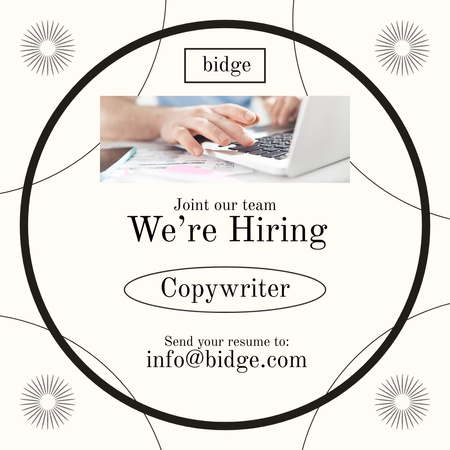 Vacancy Ad with Person Using Laptop Instagram Design Template