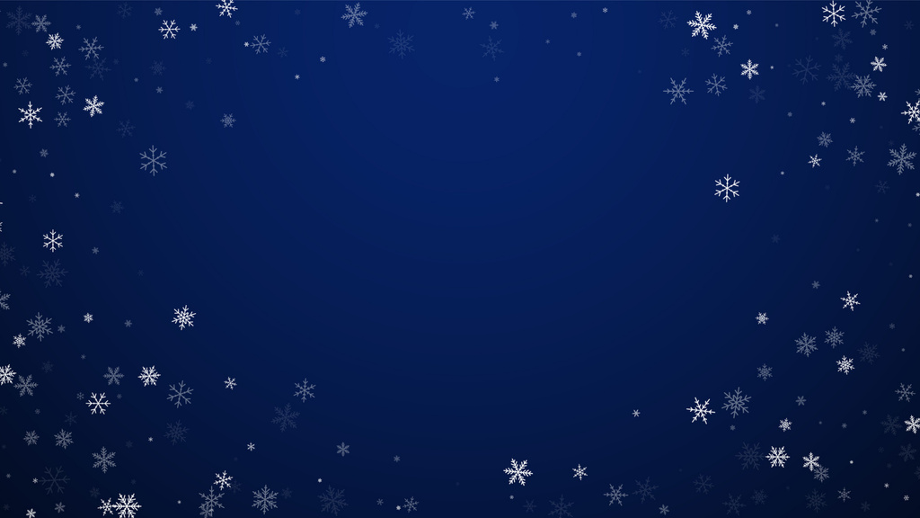 Plantilla de diseño de Little Cute Snowflakes on Blue Zoom Background 