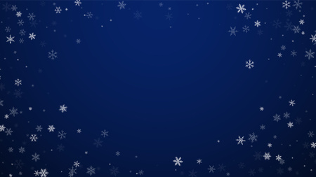 Malé roztomilé sněhové vločky na modré Zoom Background Šablona návrhu