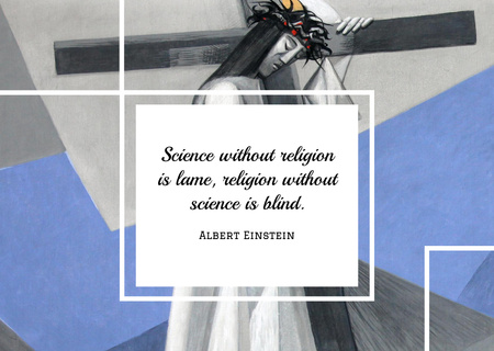 Citação sobre ciência e religião Card Modelo de Design