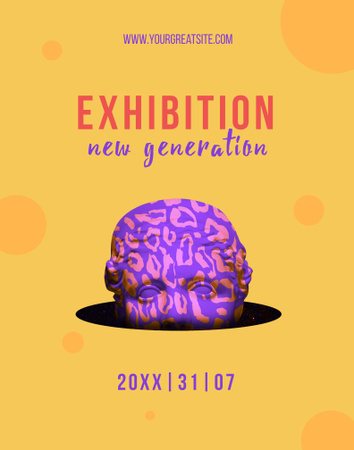 Exhibition Announcement with Creative Illustration Poster 22x28in Tasarım Şablonu