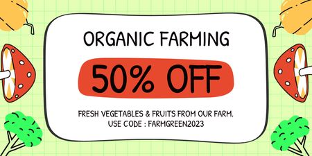 Discount on Organic Farming Goods Twitter Design Template