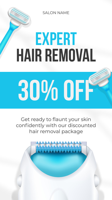 Discount Offer for Expert Hair Removal Instagram Story Πρότυπο σχεδίασης