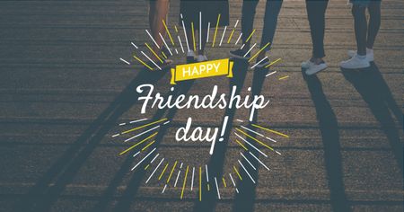 Friendship Day Greeting Young People Together Facebook AD Design Template