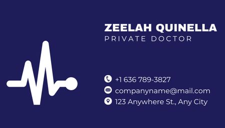 Services of Private Doctor Business Card US Design Template