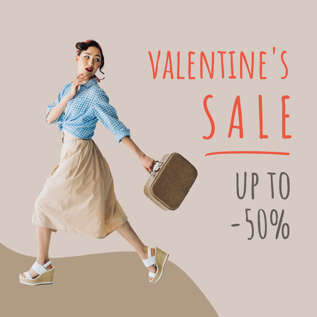 Women's Valentine's Day Sale Instagram tervezősablon