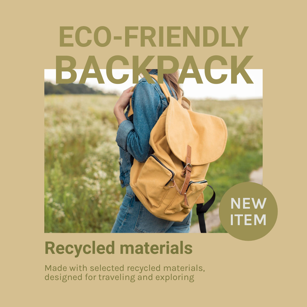 Advertising New Eco-Backpack Instagram tervezősablon