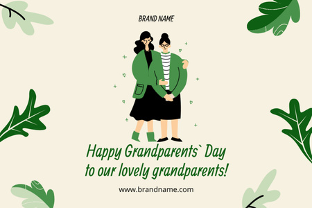 Happy Grandparent’s Day Postcard 4x6in Design Template