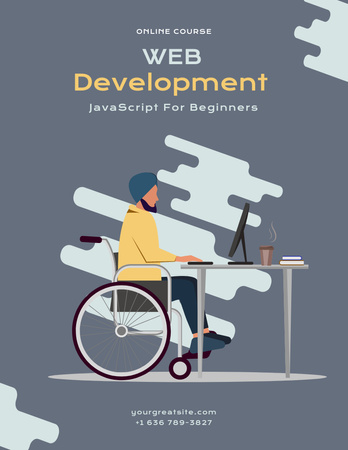 Web Development Courses Ad Poster 8.5x11in Design Template