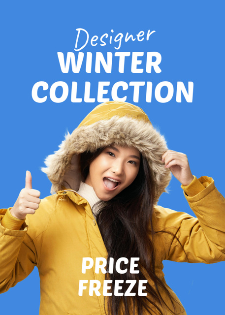 Winter Collection of Down Jackets Flayer Design Template