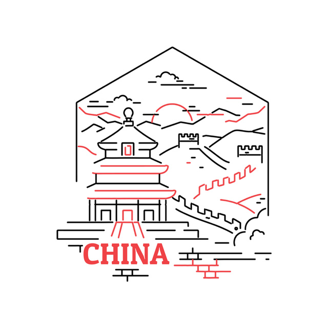 China famous travelling spots Animated Post Πρότυπο σχεδίασης