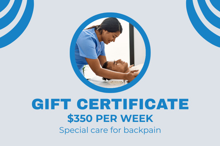 Ontwerpsjabloon van Gift Certificate van Massage Therapist Services Offer