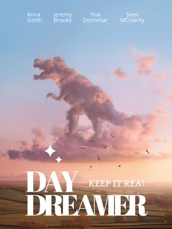 Sevimli Pembe Gökyüzüyle Film Reklamı Poster US Tasarım Şablonu