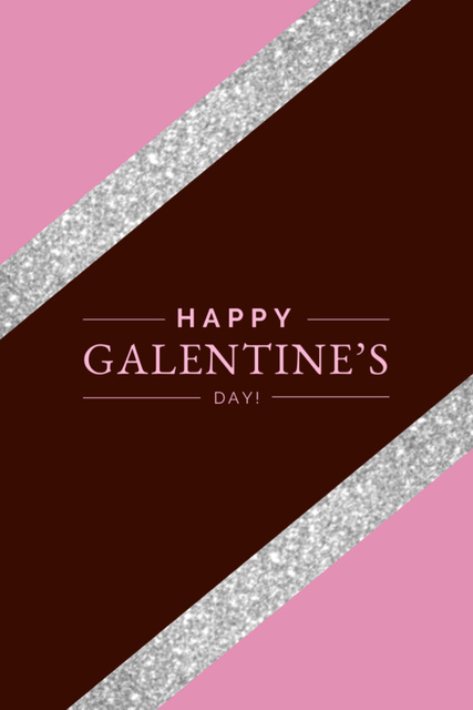 Galentine's Day Greeting in Pink Postcard 4x6in Vertical – шаблон для дизайна