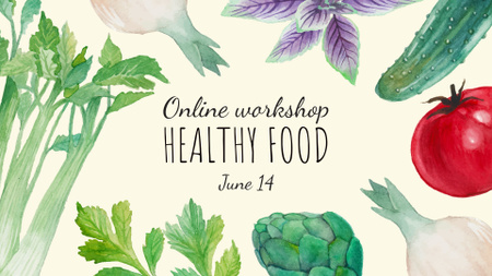 Healthy Eating Diet Fresh Vegetables FB event cover Design Template