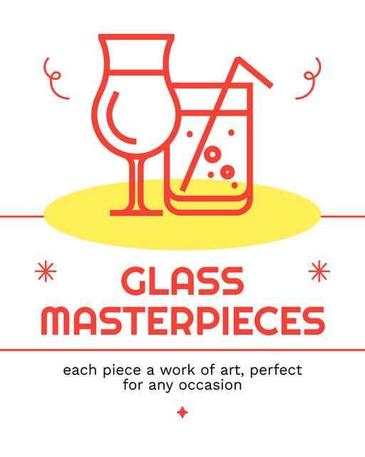 Designvorlage Masterful Glass Drinkware Promotion für Instagram Post Vertical