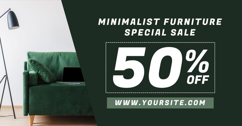 Minimalist Furniture Special Sale Green Facebook AD Šablona návrhu
